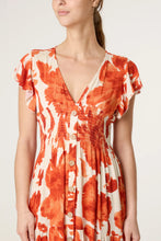 Load image into Gallery viewer, Flowers Midi Dress - Orange
