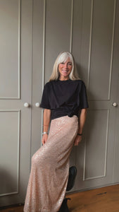 Sequin Skirt Full Length - Rose Gold