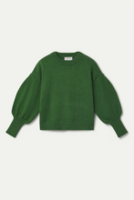 Load image into Gallery viewer, Compania Fantastica fluffy green knit with dropped shoulders, long sleeves and round neckline.