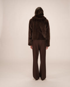 Grace & Mila Shonna Faux Fur Coat - Chocolate