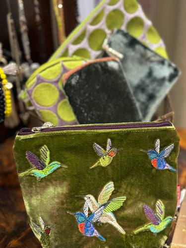 Hummingbird Cosmetic Pouch - Olive