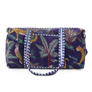 The Jungle Velvet Weekender - Navy