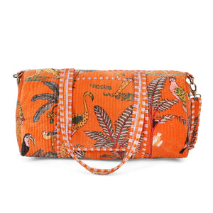 The Jungle Velvet Weekender - Orange