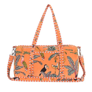 The Jungle Velvet Weekender - Orange