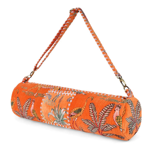 Velvet Yoga Mat Bag - Orange