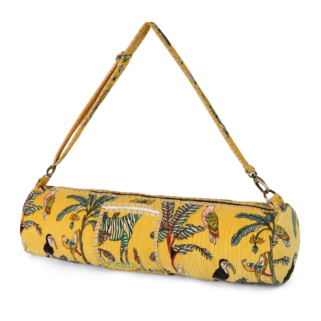 Velvet Yoga Mat Bag - Yellow