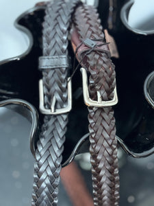 Leather Plaited Belt - Brown