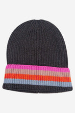 Load image into Gallery viewer, Rainbow Stripe Beanie - Black