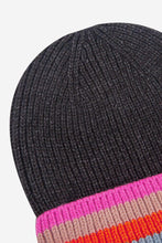 Load image into Gallery viewer, Rainbow Stripe Beanie - Black