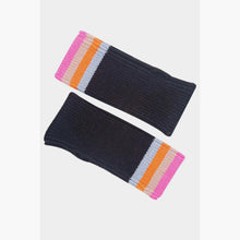 Load image into Gallery viewer, Rainbow Stripe Wrist Warmers - Black