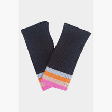 Load image into Gallery viewer, Rainbow Stripe Wrist Warmers - Black