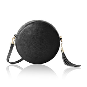 Cindy Leather Cross body Bag - Black