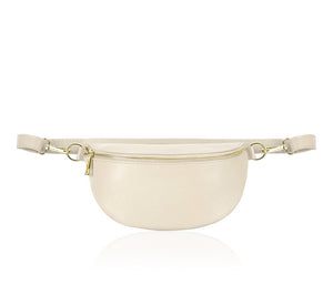 Cross Body Moon Bag - Cream