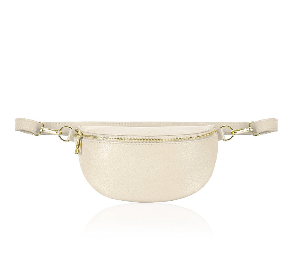 Cross Body Moon Bag - Cream