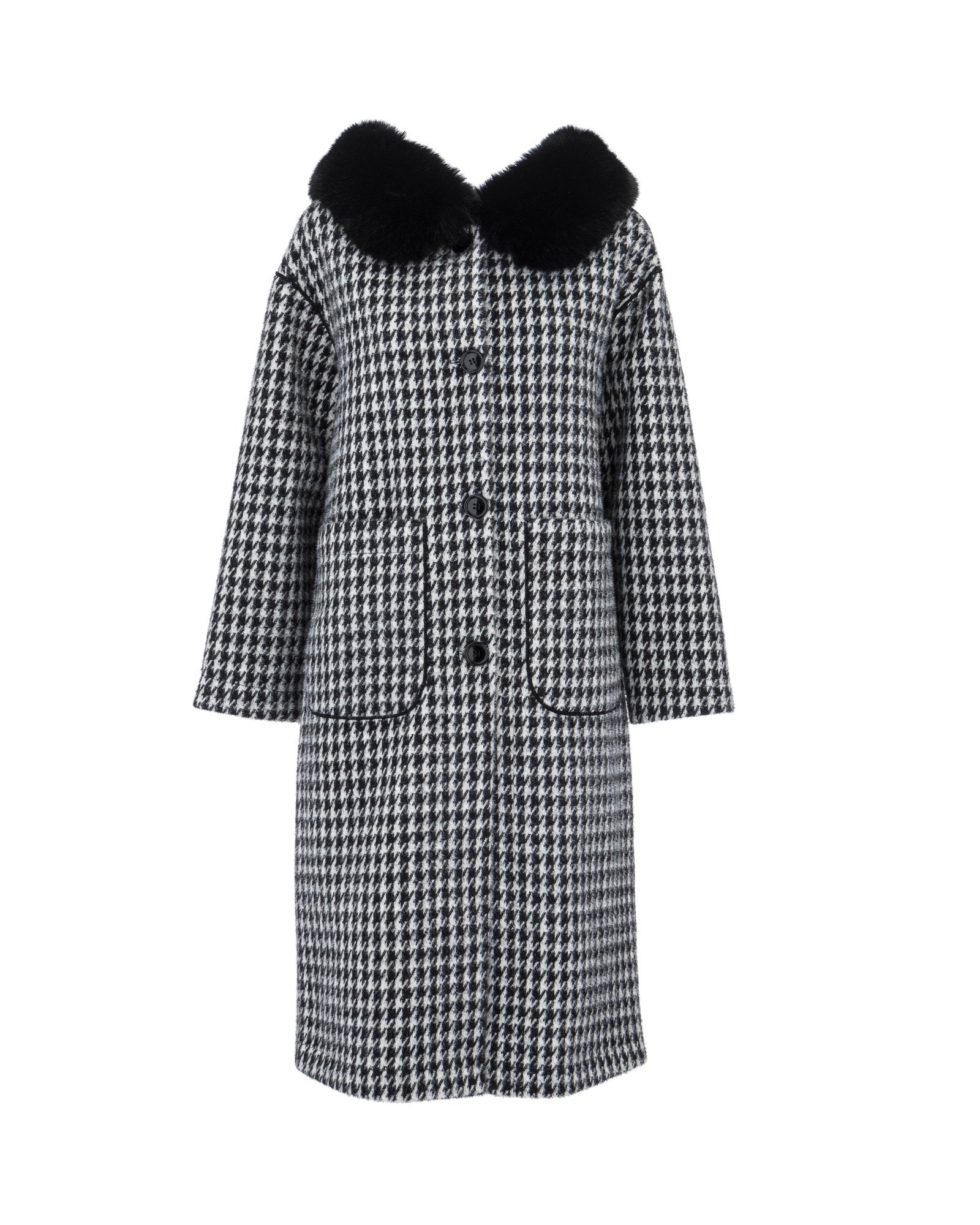 【i_am】 2way fur midi check coat i_am】 2way fur midi check coat