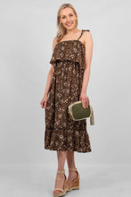 Load image into Gallery viewer, Sundress - Animal Floral Khaki