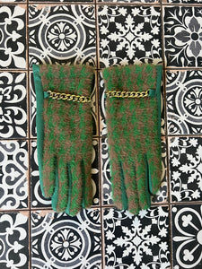 Alex Max Chain Gloves - Green/Taupe