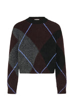 Load image into Gallery viewer, Kaffe Grith Wool Blend Argyle Knit Pullover - Dark Grey Melange Fudge