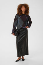 Load image into Gallery viewer, Kaffe Grith Wool Blend Argyle Knit Pullover - Dark Grey Melange Fudge