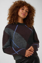 Load image into Gallery viewer, Kaffe Grith Wool Blend Argyle Knit Pullover - Dark Grey Melange Fudge