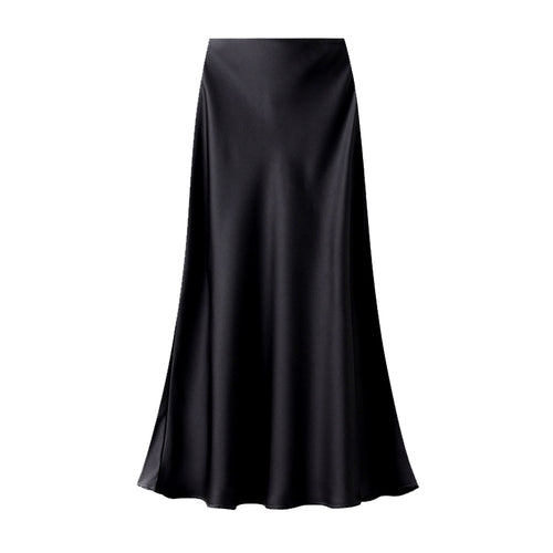 Satin Slip Skirt - Black