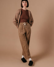 Load image into Gallery viewer, Grace and Mila Liberty Pant, a taupe corduroy drawstring relaxed and comfortable trousers in a french style.