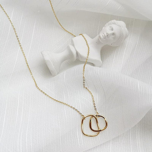 Twin Hoop Necklace - Gold