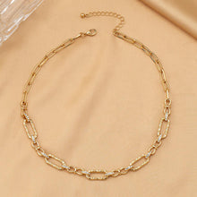 Load image into Gallery viewer, Crystal Detail Chain Link Necklace - Gold