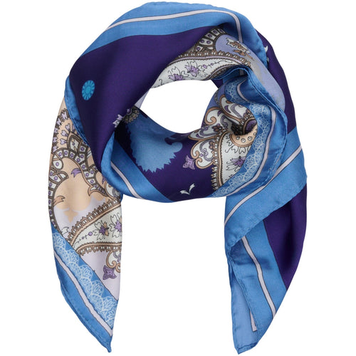 Marta du Chateau Silk Mix Scarf - Blue