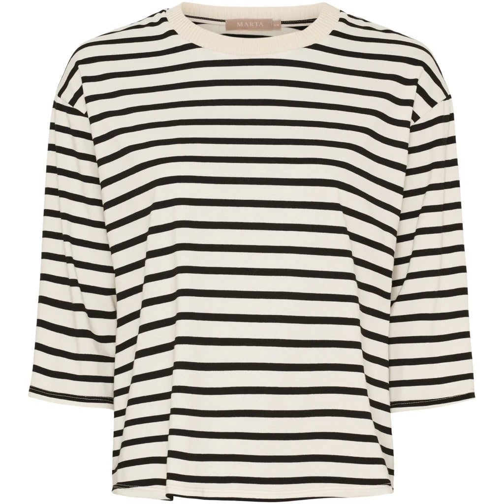 Marta du Chateau Brooklyn Stripe Top - Black