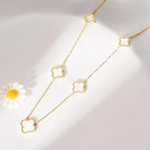 Load image into Gallery viewer, Six Clover Necklace - White/Gold
