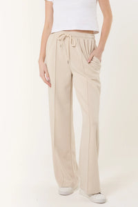 Drawstring Wide Jogger - Cream