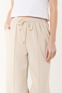 Drawstring Wide Jogger - Cream