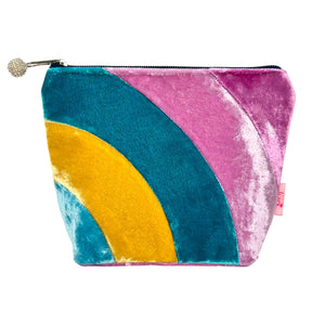 Rainbow Velvet Cosmetic Bag