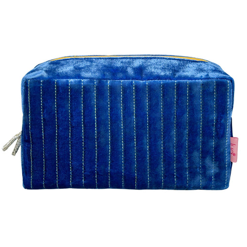 Velvet Box Cosmetic Purse - Cerulean Blue