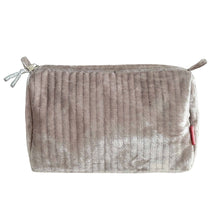 Load image into Gallery viewer, Velvet Stitch Cosmetic Bag - Mink
