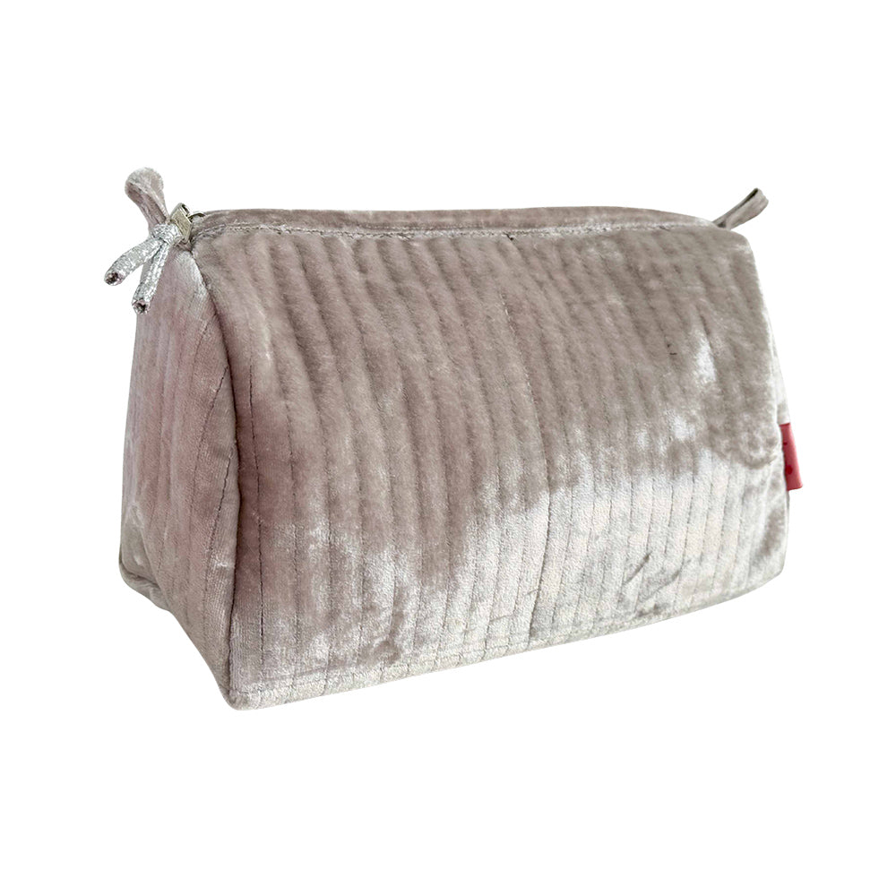 Velvet Stitch Cosmetic Bag - Mink