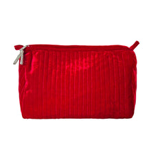 Load image into Gallery viewer, Velvet Stitch Cosmetic Bag - Red