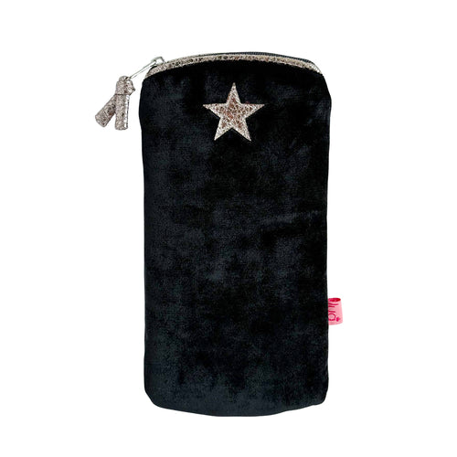 Star Velvet Glasses Case - Black