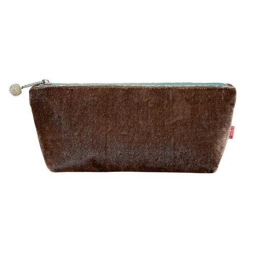 Velvet Short Cosmetic Purse - Mink