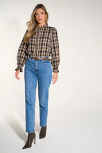 Load image into Gallery viewer, Plaid Check Ruffled Shirt - Brown