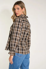 Load image into Gallery viewer, Plaid Check Ruffled Shirt - Brown