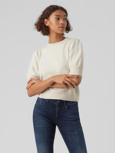 Vero Moda Doffy 2/4 O Neck Pullover - Birch