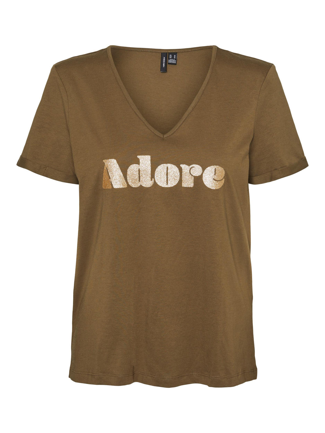 Vero Moda Cannie V Neck T Shirt - Capers