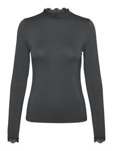 Vero Moda Rosa LS Highneck Top - Black