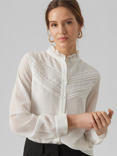 Vero Moda Nala LS Shirt - Snow White