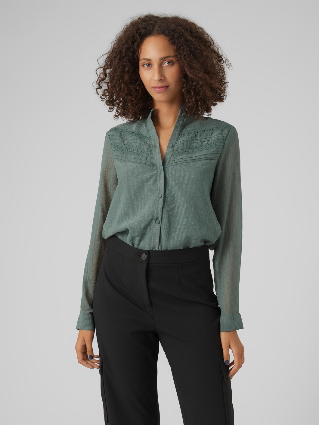 Vero Moda Nala LS Shirt - Dark Forest