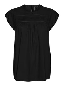 Vero Moda Debbie Pleat Top - Black