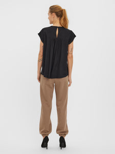 Vero Moda Debbie Pleat Top - Black