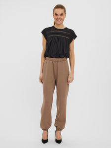 Vero Moda Debbie Pleat Top - Black